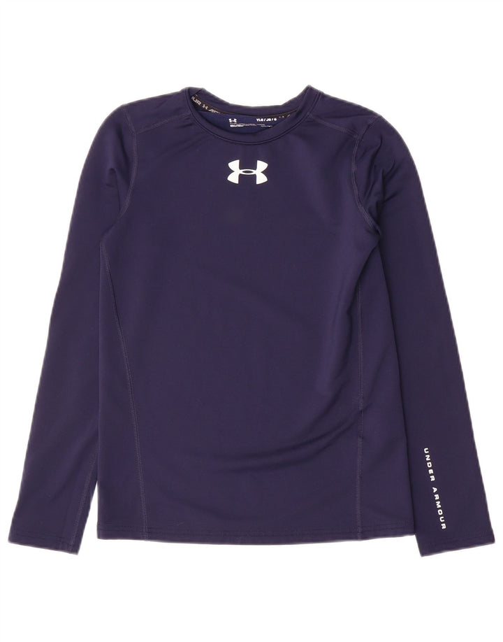 Chłopięcy top z grafiką Under Armour z długim rękawem, rozmiar 11-12 lat, granatowy