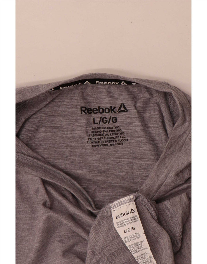 Męski top Reebok z długim rękawem, duży, szary, nakrapiany poliester
