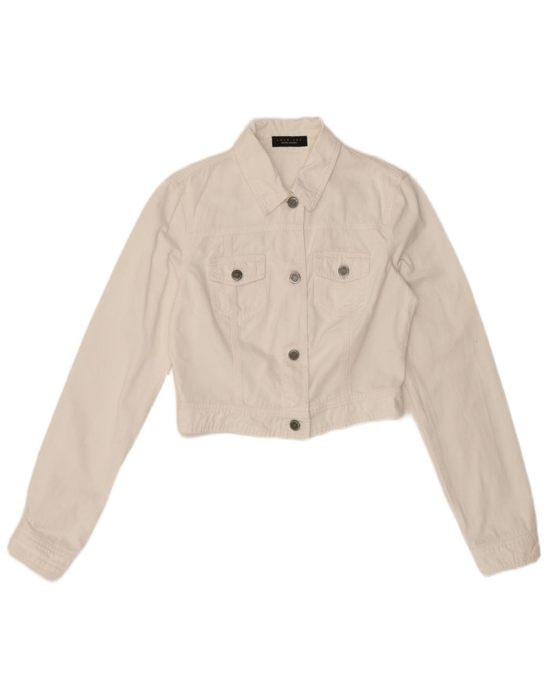 Dwuczęściowa damska kurtka jeansowa UK 12, średnia biel