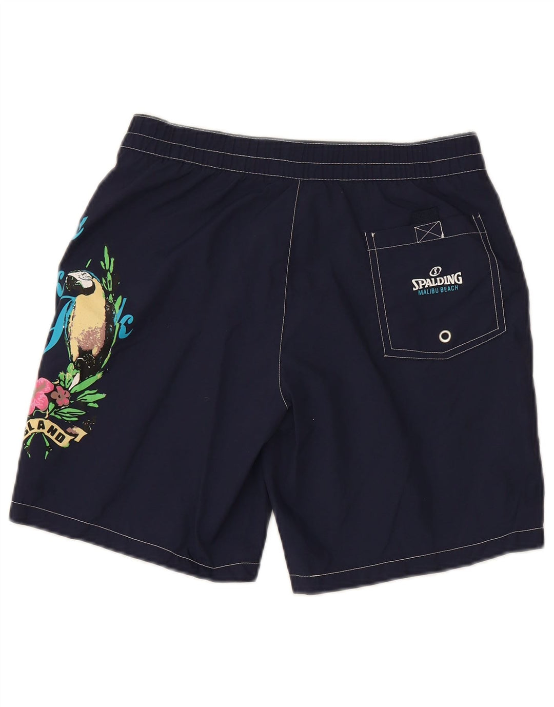 SPALDING Mens Graphic Swimming Shorts Small  Navy Blue Floral