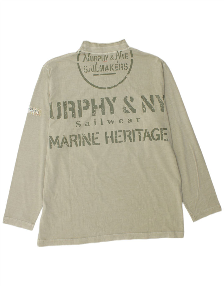 Męski top z grafiką Murphy & Nye Marine Heritage, z długim rękawem, 2XL, bawełniany khaki