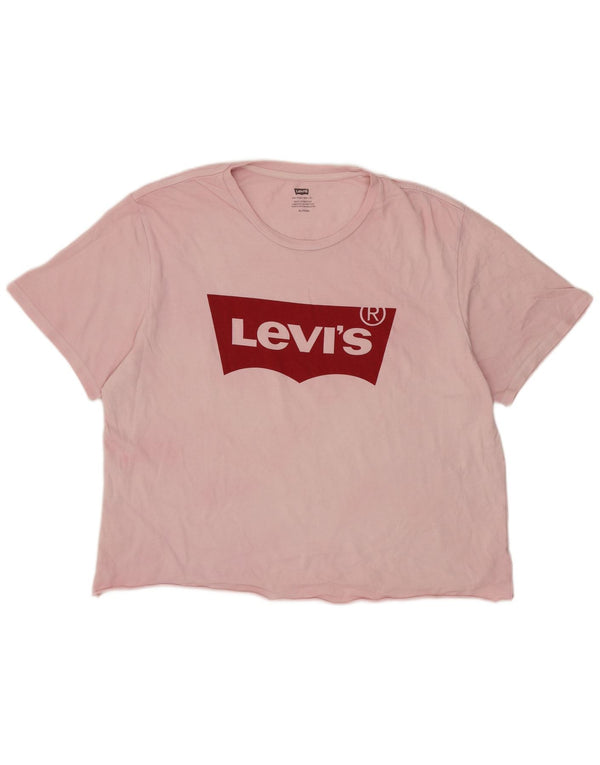 Damska koszulka z grafiką Levi's Top UK 18 XL, różowa