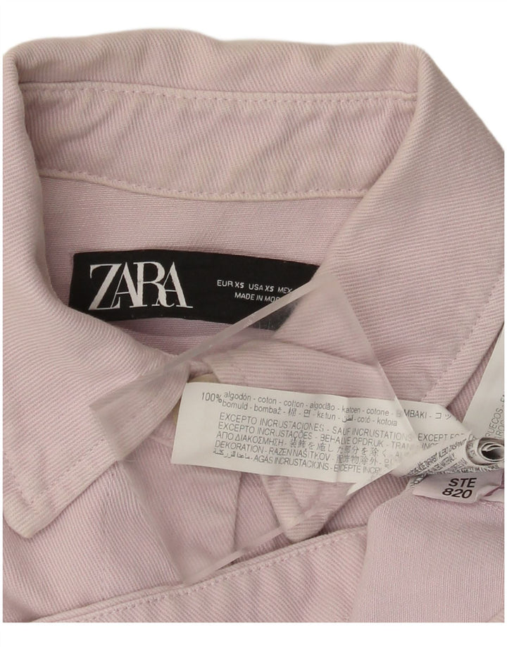 Damska kurtka dżinsowa Zara Oversize UK 6 XS, różowa, bawełniana