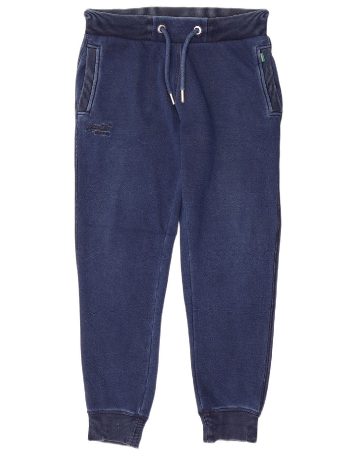 Męskie spodnie dresowe Superdry Joggery, małe, granatowe, poliestrowe