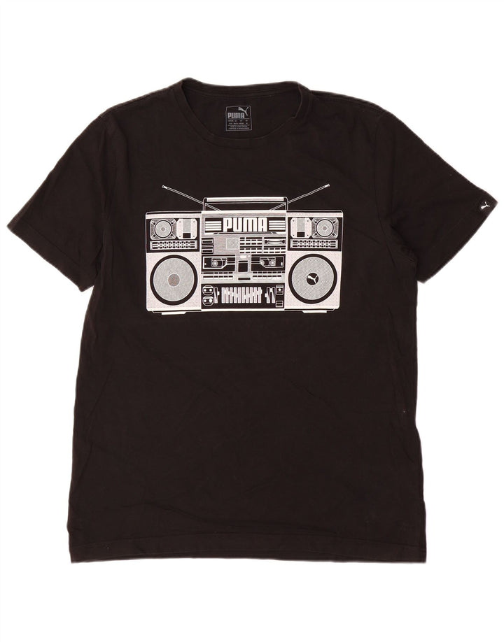 Męski T-shirt z grafiką PUMA, średni czarny