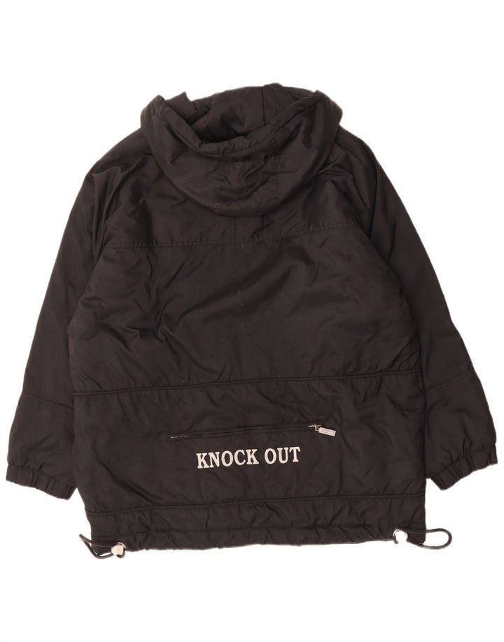 KNOCK OUT Boys Graphic Pullover Padded Jacket 13-14 Years Black Nylon