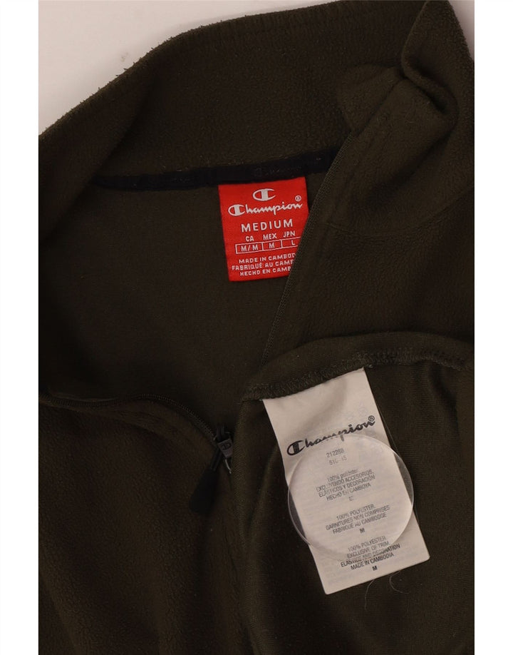 Męski sweter polarowy CHAMPION z zamkiem błyskawicznym, średni poliester w kolorze khaki