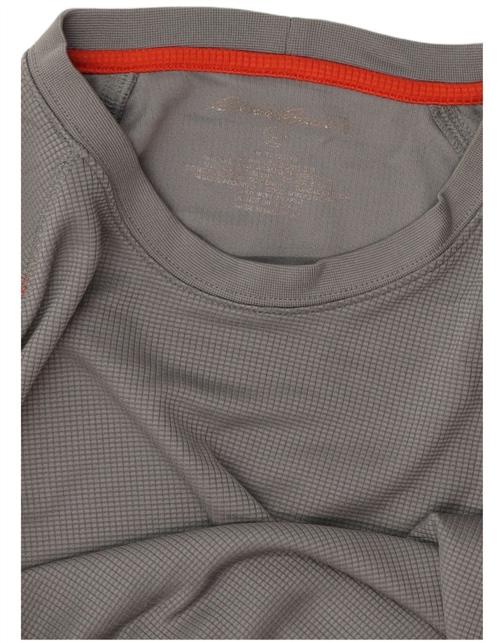 T-shirt męski EDDIE BAUER, duży, szary, z blokami kolorów, poliester