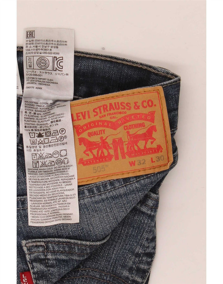 Męskie jeansy Levi's 505 Straight W32 L30 Niebieskie bawełniane