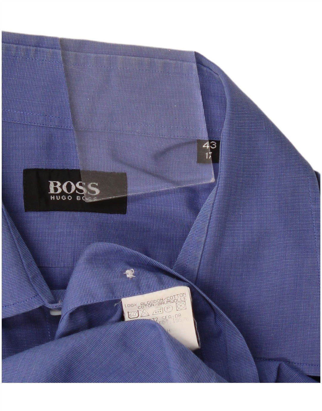 Koszula męska Hugo Boss, rozmiar 43 17 XL, niebieska bawełniana