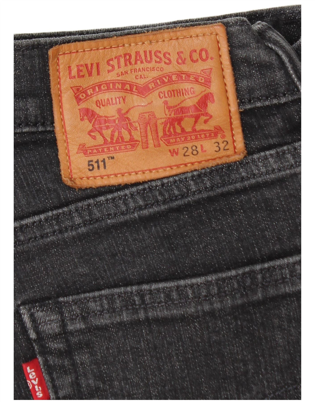 Męskie jeansy Levi's 511 Slim W28 L32 Czarna bawełna