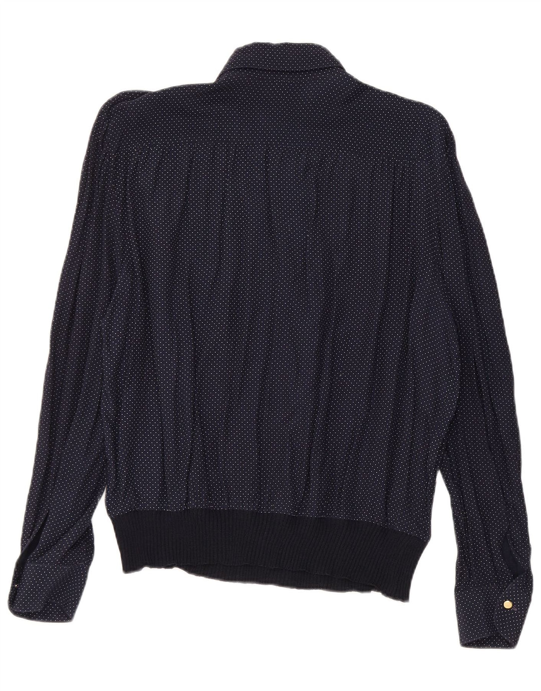 Bluzka damska VINTAGE UK 16 duża wiskoza w granatowe cętki