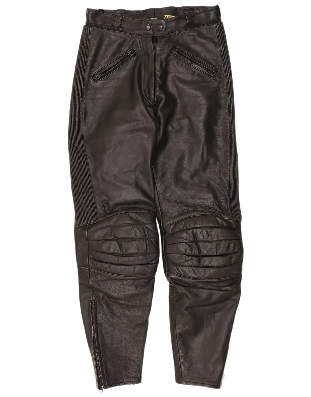 Damskie spodnie skórzane POLO Moto Racer EU 38 Medium W28 L29 Czarna skóra