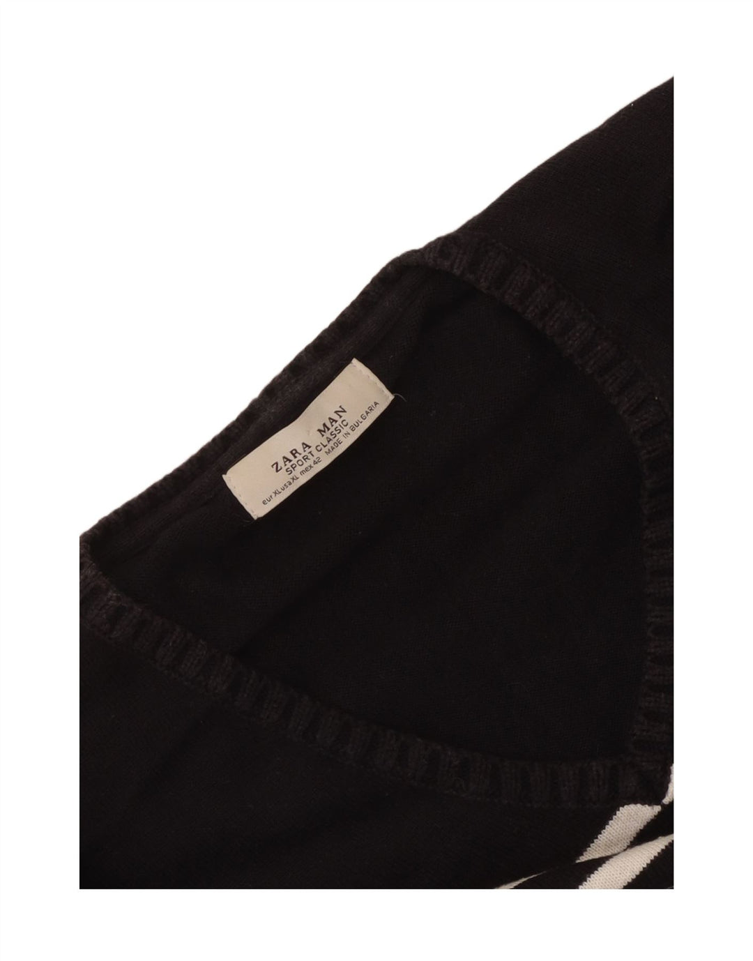 Męski sweter Zara z dekoltem w kształcie litery V, XL, w czarne paski