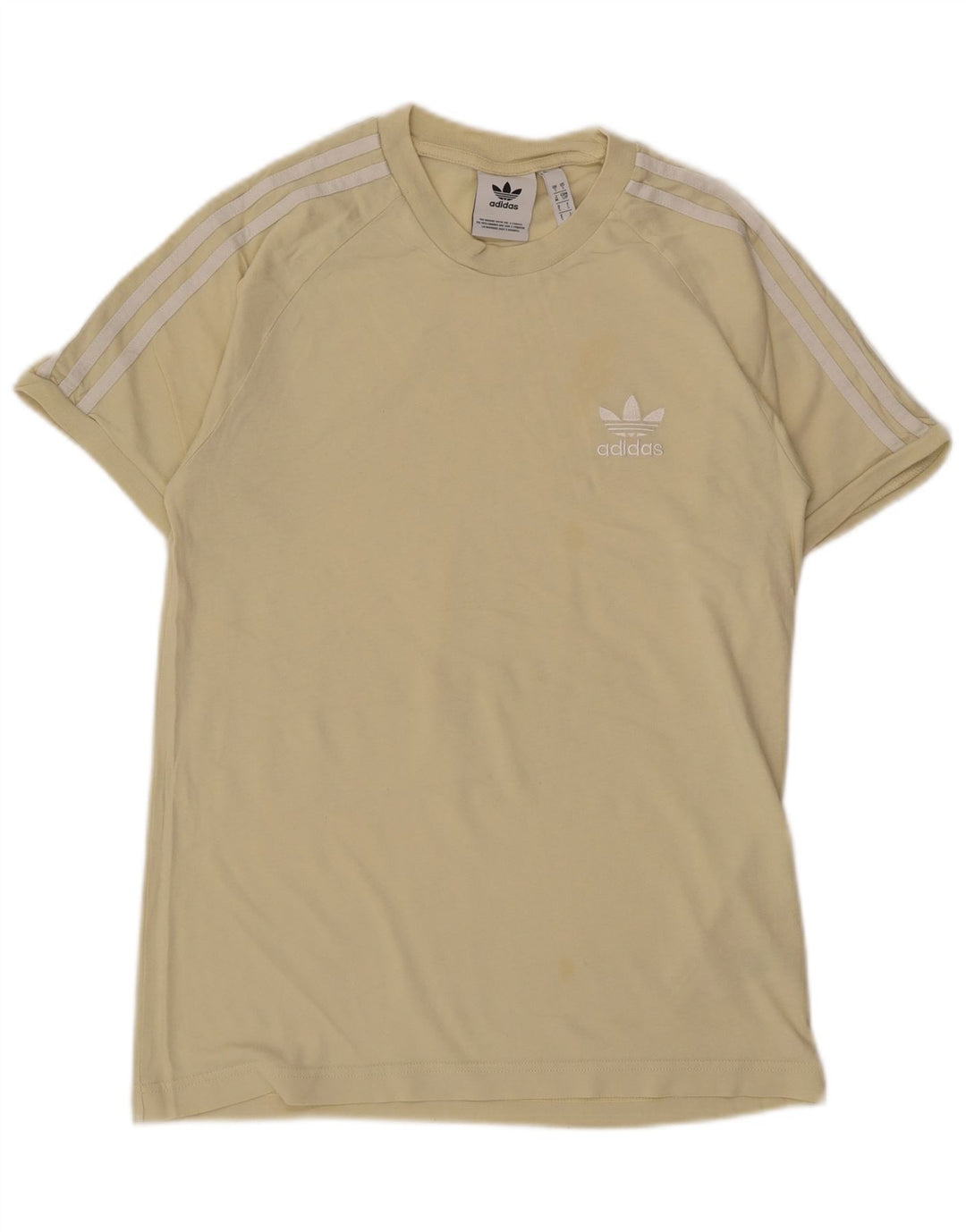 ADIDAS Mens T-Shirt Top Small Yellow Cotton