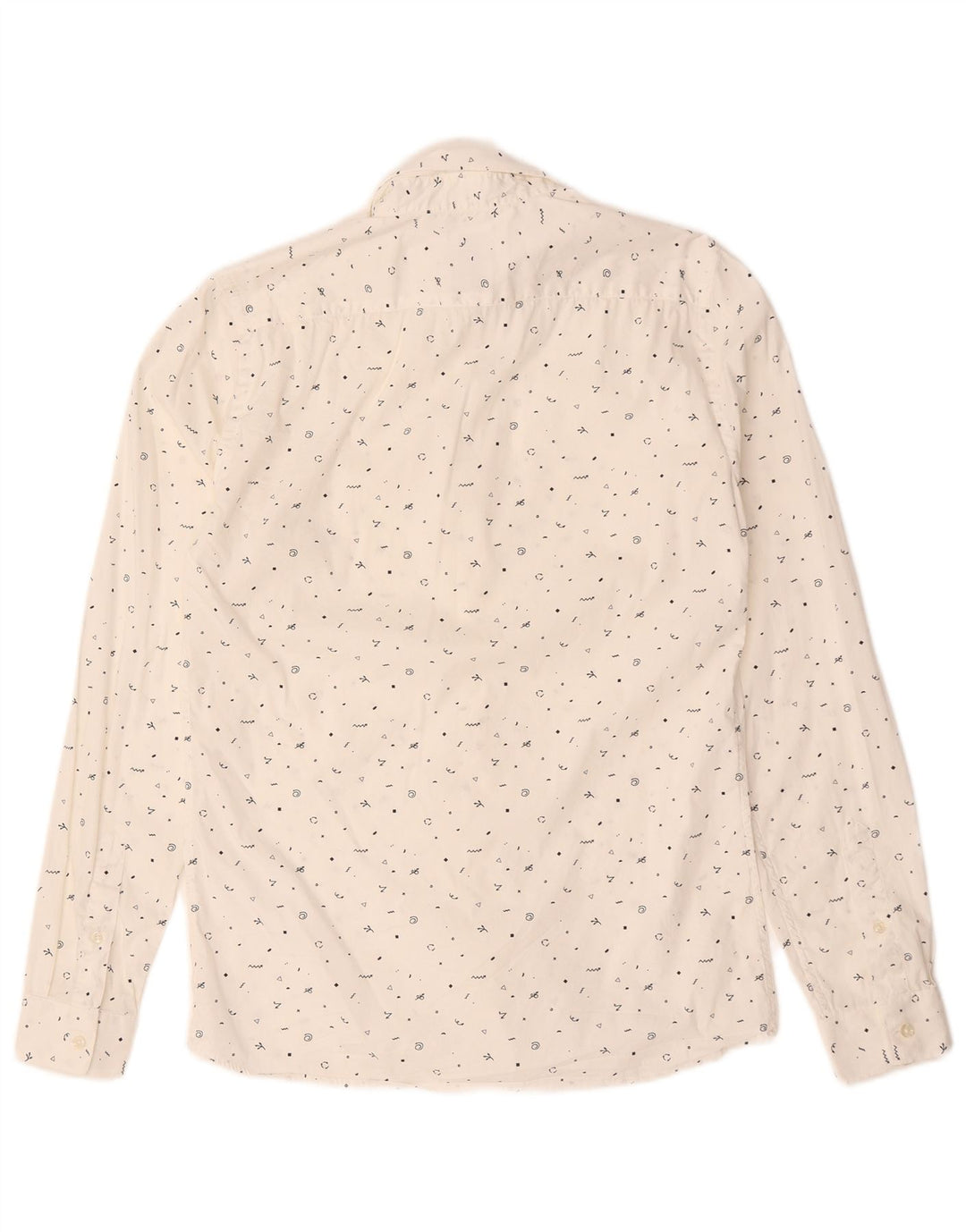 Męska koszula Zara Super Slim Fit w abstrakcyjny wzór, mała, biała