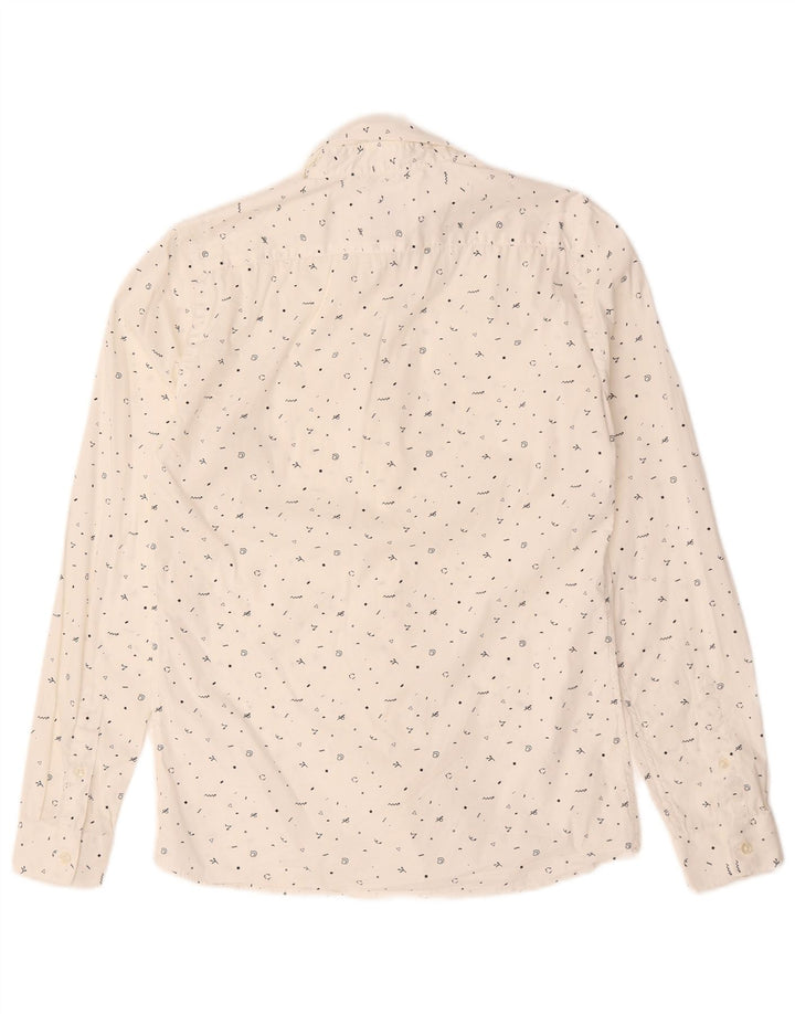 Męska koszula Zara Super Slim Fit w abstrakcyjny wzór, mała, biała