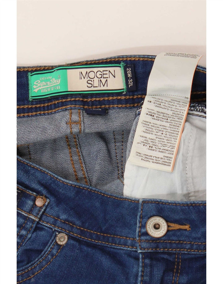 Damskie jeansy Superdry Imogen Slim W26 L32 Niebieskie, bawełniane