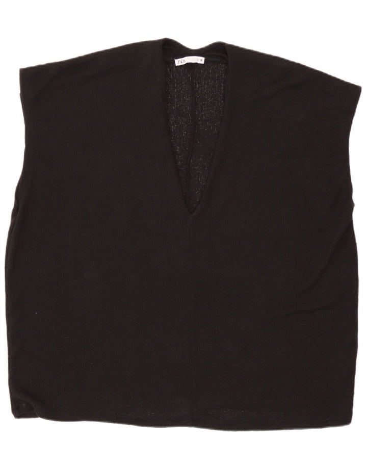 Damski podkoszulek typu oversize z kamizelką Zara, duży, czarny