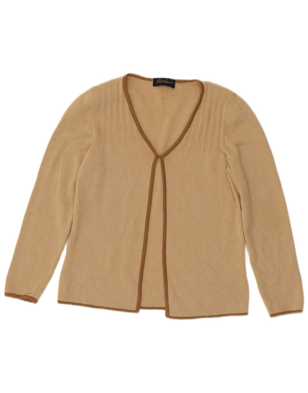 Luisa Spagnoli Damski sweter rozpinany z rękawem 3/4 UK 10 Small Beige