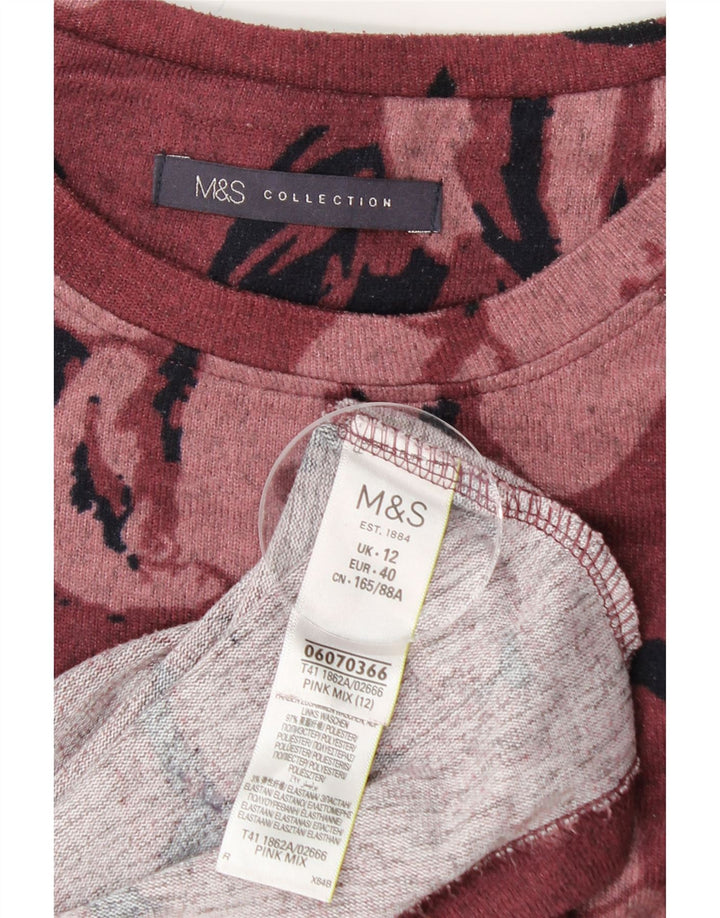 MARKS & SPENCER Womens Boat Neck Jumper Sweater UK 12 Medium  Burgundy