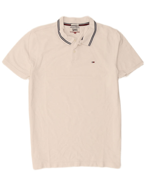 Męska koszulka polo Slim Fit Tommy Hilfiger 2XL z białej bawełny w paski