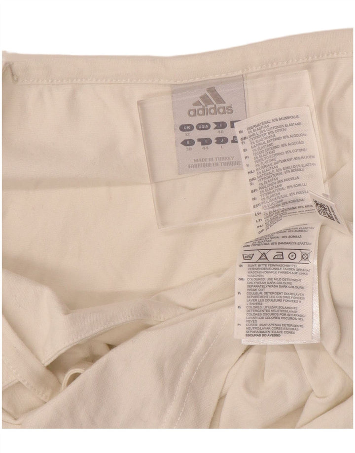 Damski top ADIDAS na ramiączkach UK 12, średni, złamanej bieli, bawełniany