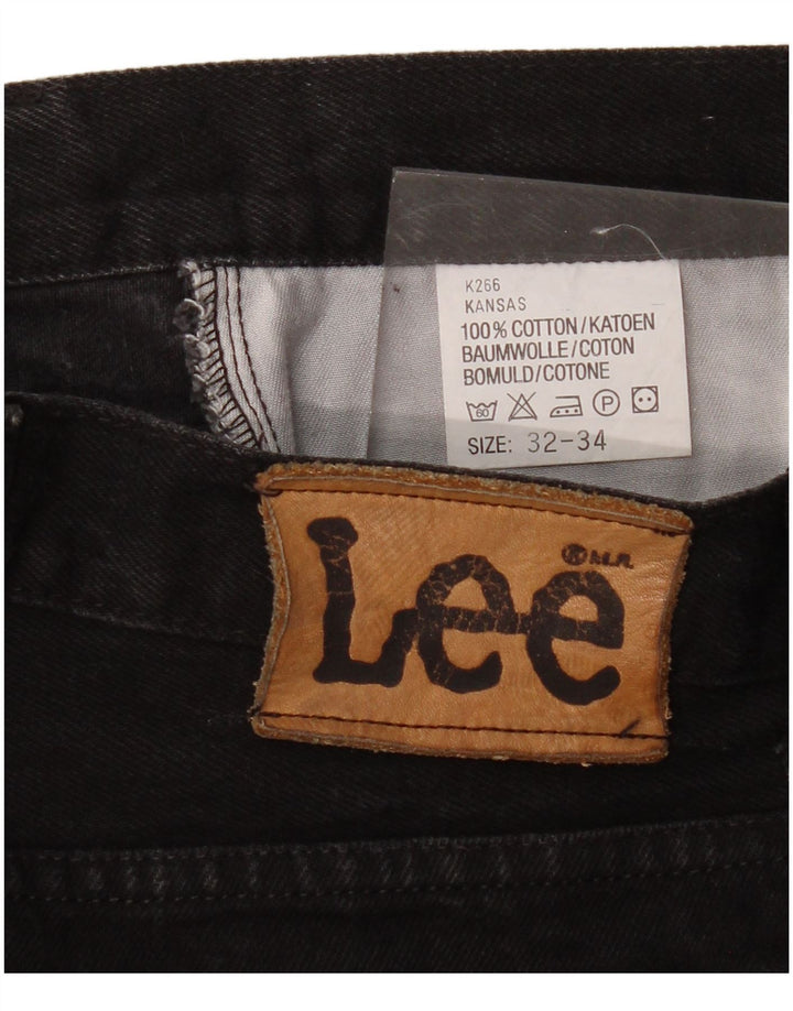 Męskie jeansy Lee Kansas Straight W32 L30, czarne, bawełniane