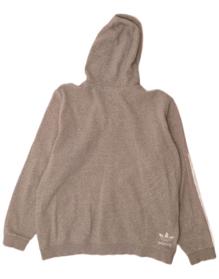 Męski sweter Adidas z grafiką i zamkiem błyskawicznym XL, szary