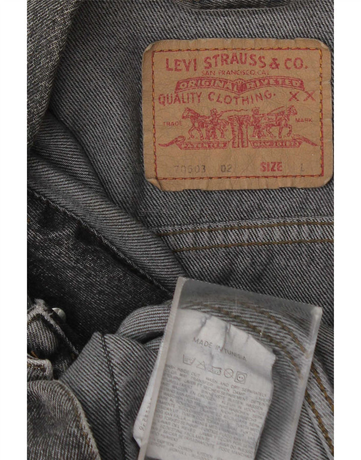 Męska kurtka dżinsowa Levi's UK 40, duża, szara, bawełniana