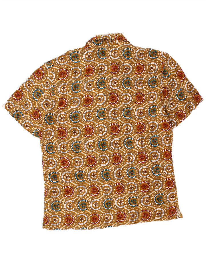 Męska koszula z krótkim rękawem Pull & Bear w kolorze średniego beżu i geometrycznej wiskozy