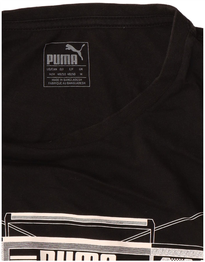 Męski T-shirt z grafiką PUMA, średni czarny