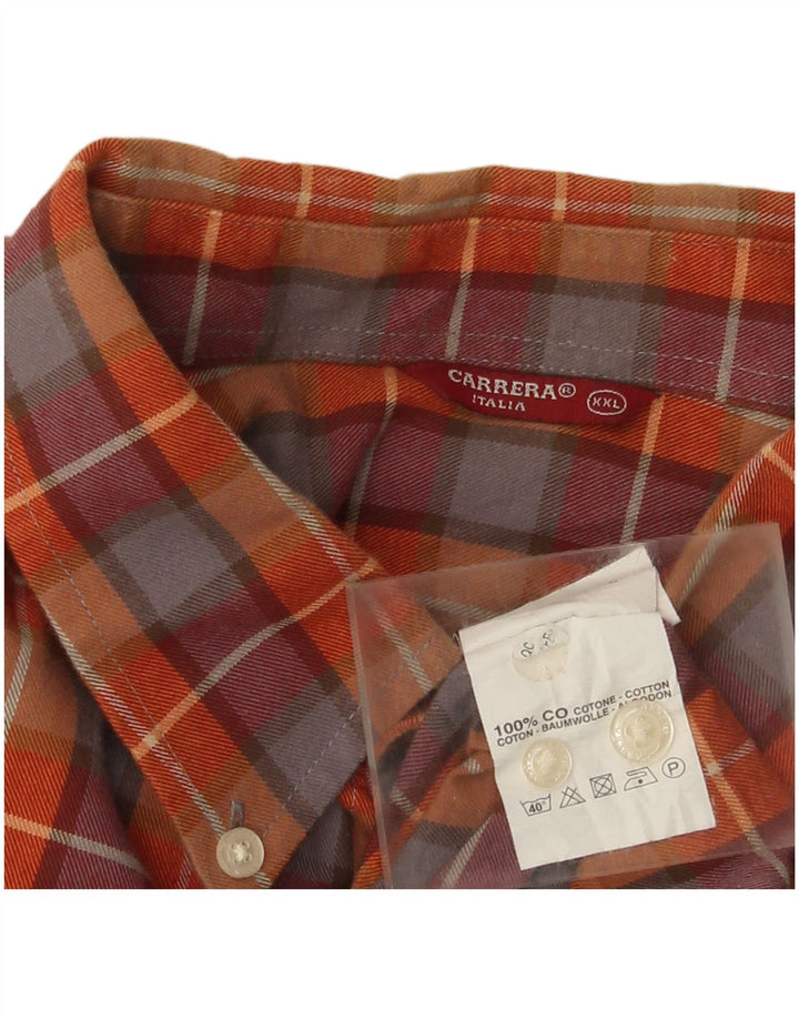 Męska koszula flanelowa Carrera 2XL, bawełniana w pomarańczową kratkę