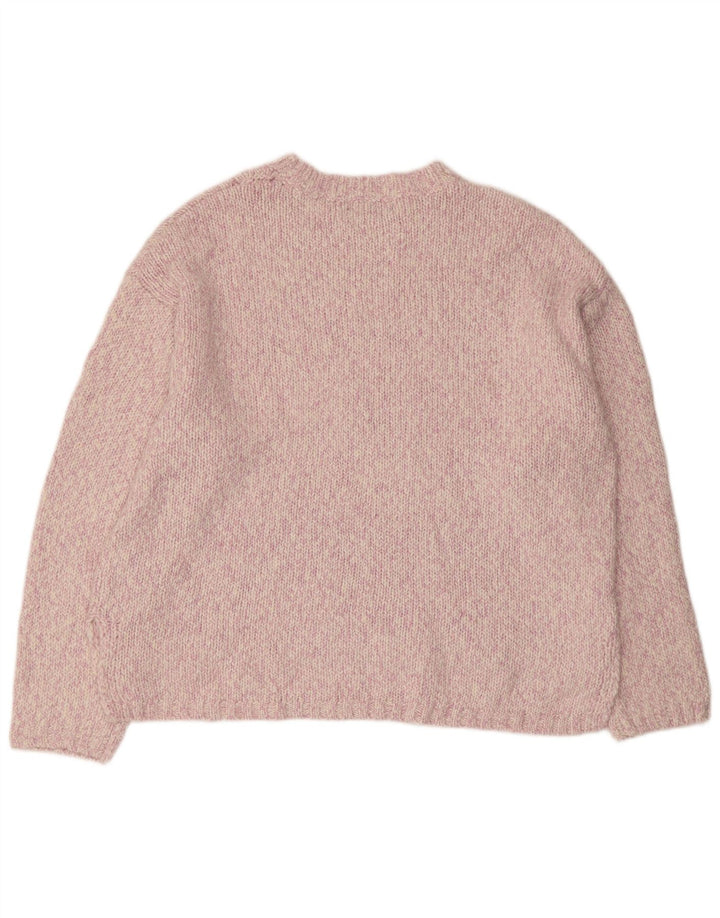 MARKS & SPENCER Damski sweter z okrągłym dekoltem, UK 18 XL, różowy, nakrapiany