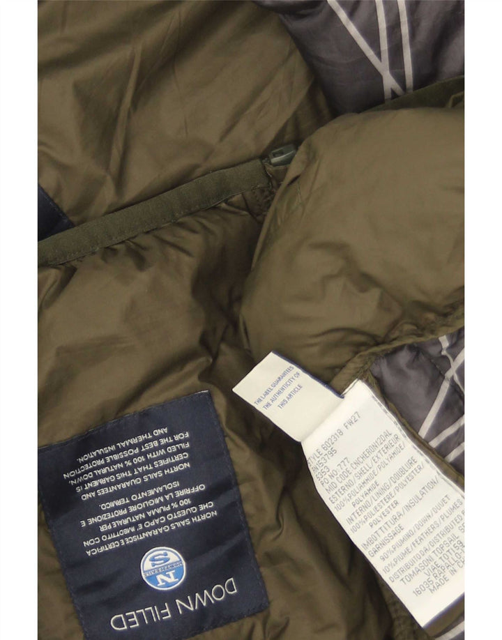 Męska ocieplana kurtka z kapturem North Sails UK 40, duża, khaki, poliamid