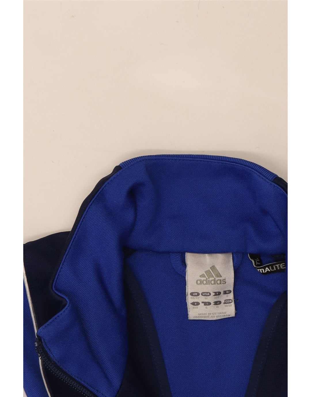 ADIDAS Mens Climalite Graphic Pullover Tracksuit Top UK 40/42 Medium Blue Vintage Adidas and Second-Hand Adidas from Messina Hembry 