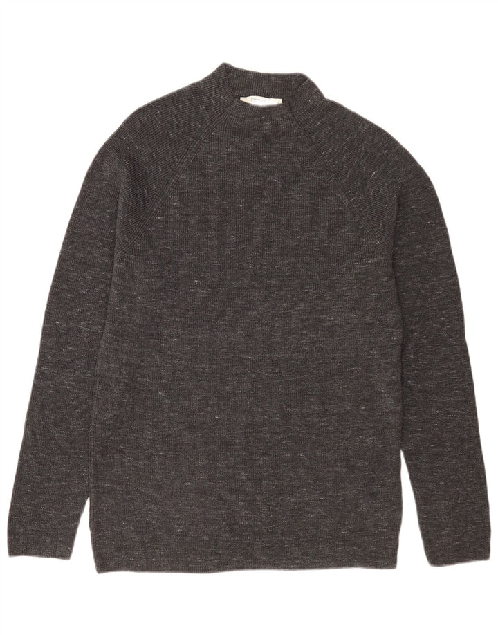 Jack & Jones Męski sweter z golfem, duży, szary, bawełniany w plamki