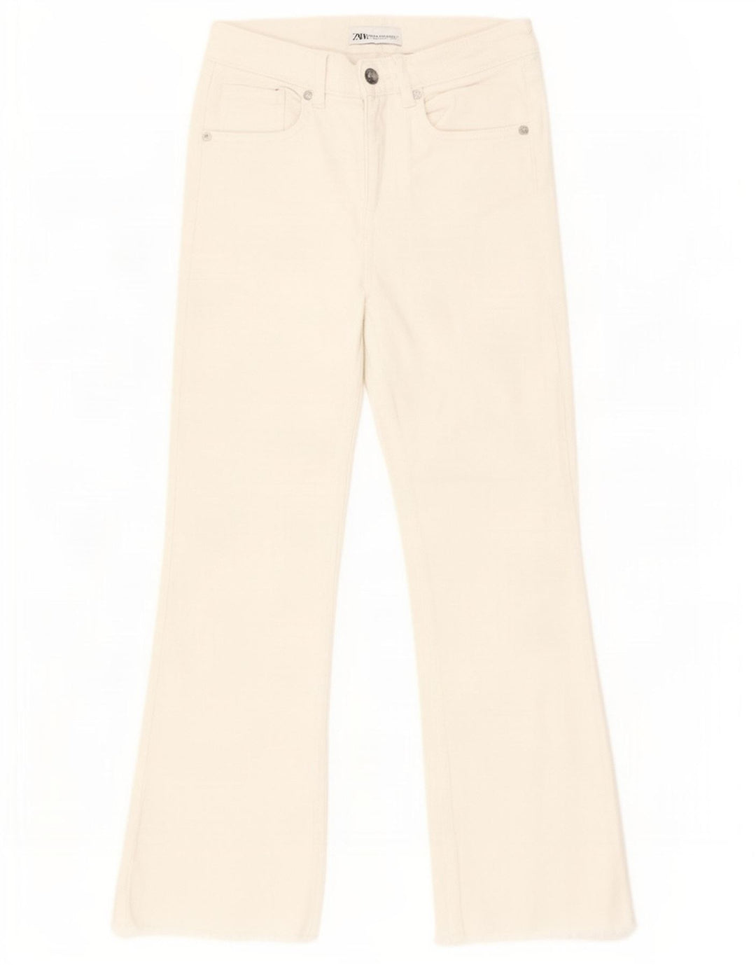 Jeansy damskie Bootcut Zara EU 34 2XS W24 L25 Białe