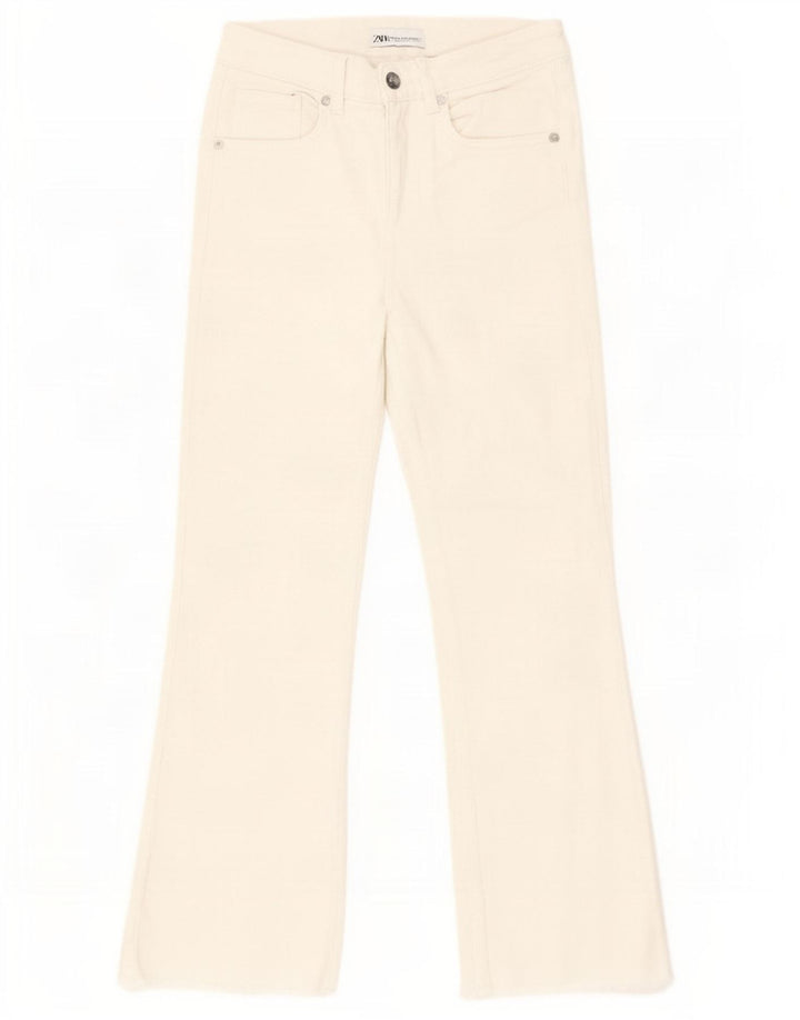 Jeansy damskie Bootcut Zara EU 34 2XS W24 L25 Białe