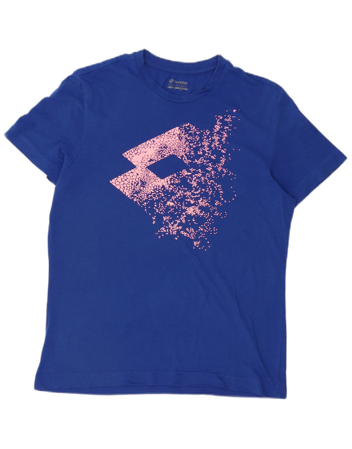 Męska koszulka z grafiką Lotto, duża, niebieska, bawełniana