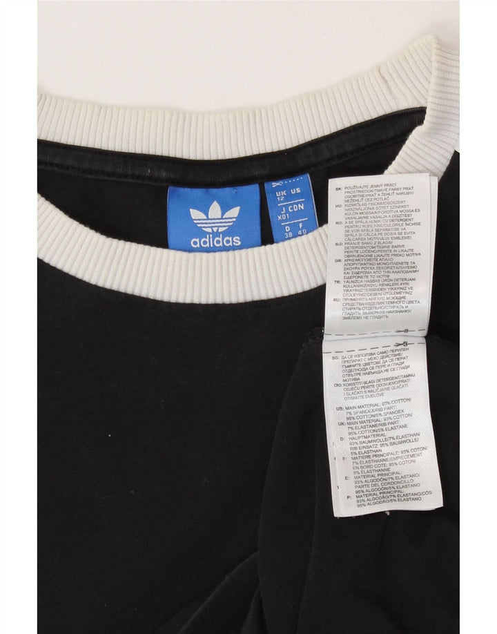 Damska koszulka Adidas z długim rękawem UK 12, średnia czarna bawełna