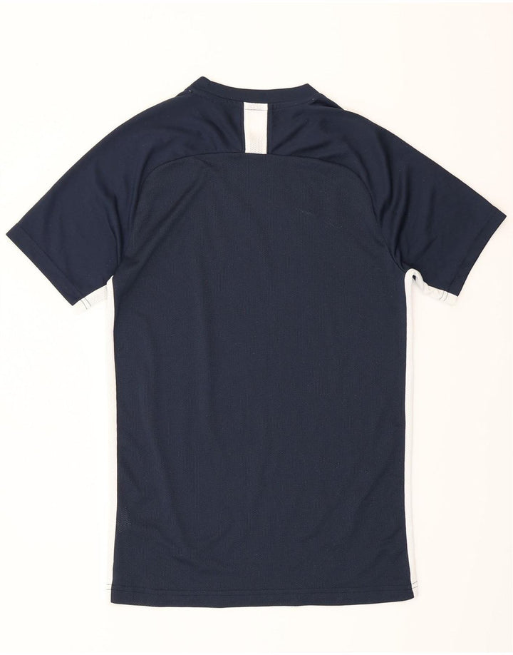 Męski T-shirt Nike Dri Fit, mały, granatowy, poliester z blokami kolorów