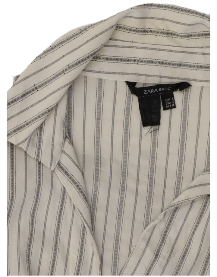 Damska koszula pulowerowa ZARA w małe białe paski