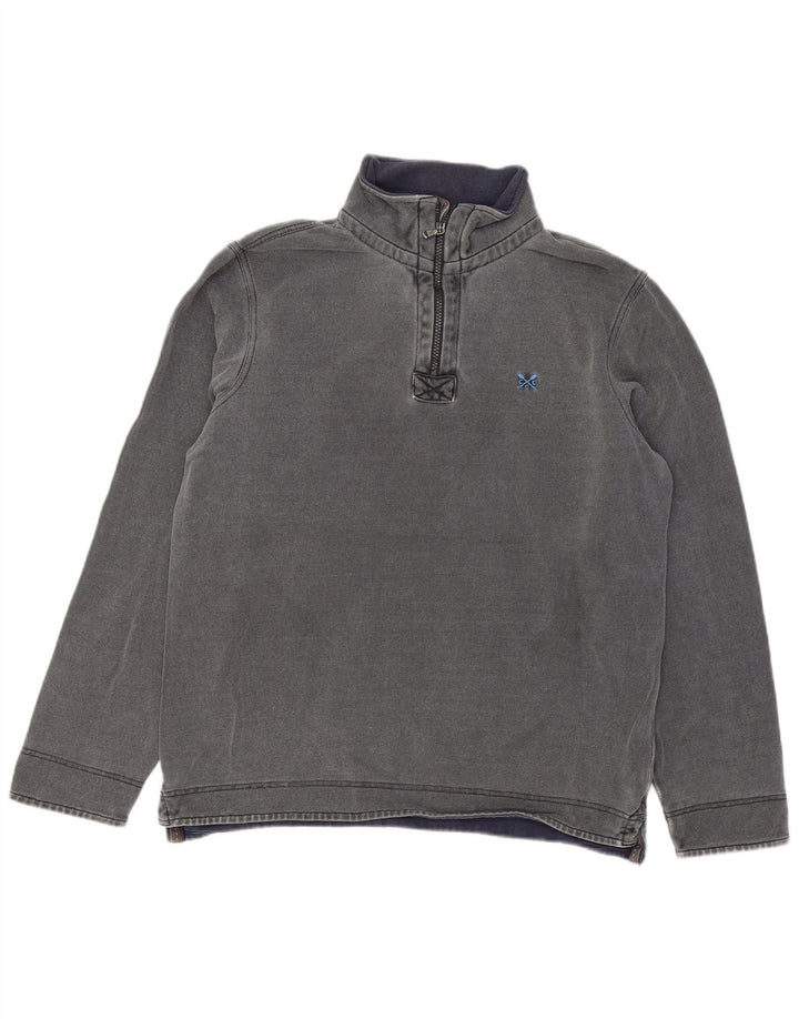 Crew Clothing Męska bluza z zamkiem błyskawicznym, średnioszara, bawełniana