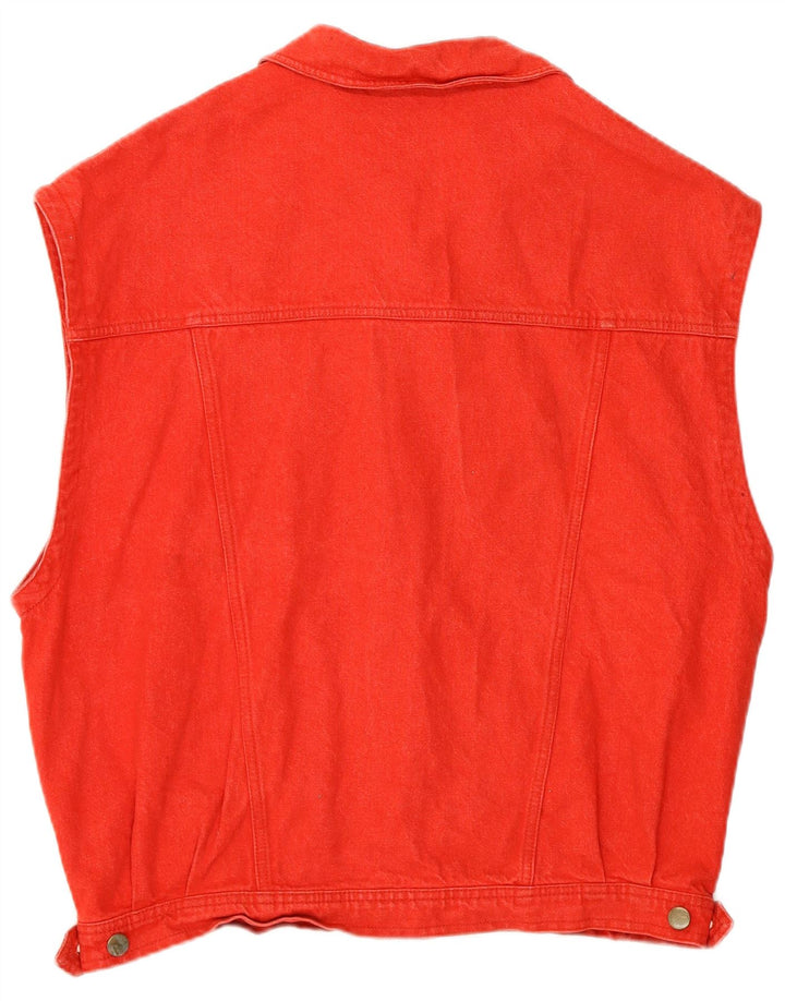 Vintage chłopięca dżinsowa kamizelka 15-16 lat czerwona bawełniana