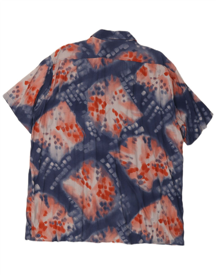 Vintage męska koszula z krótkim rękawem XL Blue Tie Dye