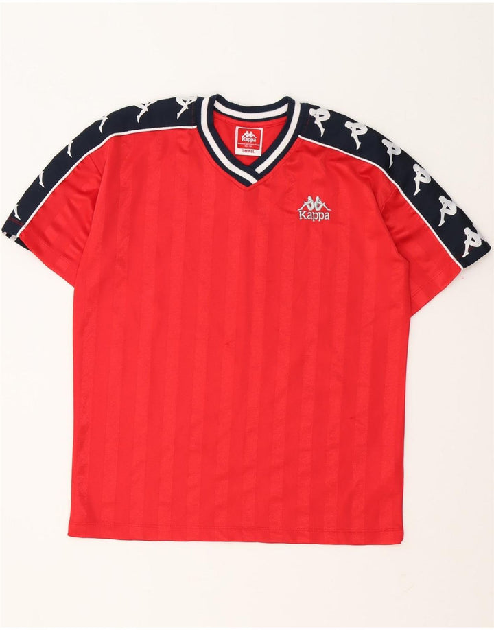 Męski T-shirt KAPPA z grafiką, mały, czerwony, z blokami kolorów