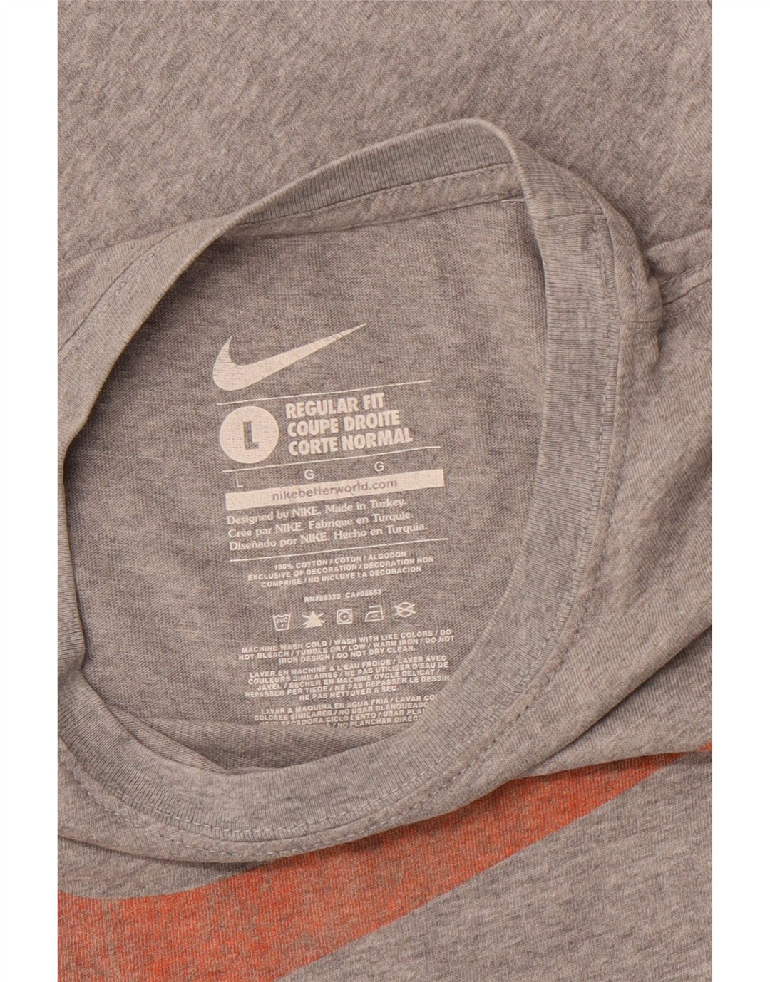 Męski T-shirt NIKE o regularnym kroju z grafiką, duży, szary, bawełniany