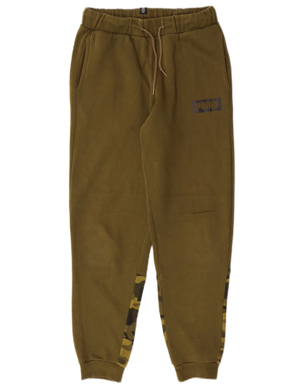 Puma Boys Tracksuit Trousers Joggers 11-12 Years  Khaki Camouflage Cotton