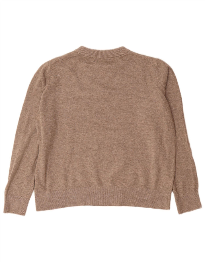 Marks & Spencer Damski sweter z okrągłym dekoltem, UK 14, średni szary poliester